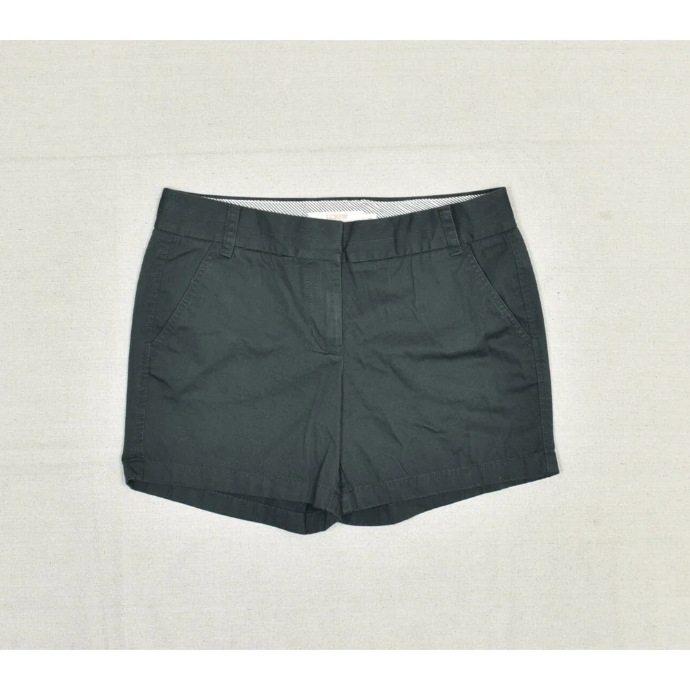 J. Crew Women's Cotton Gray Size 6 Chino Broken in Shorts Zip Solid Pockets